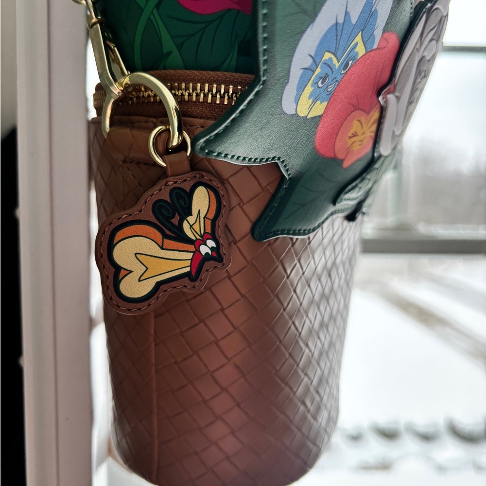Loungefly Alice in Wonderland Singing Flowers Floral Basket Shoulder Bag - Picture 3 of 4